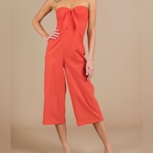 Mink Pink Say it Right Coral Wideleg Jumpsuit Size Small